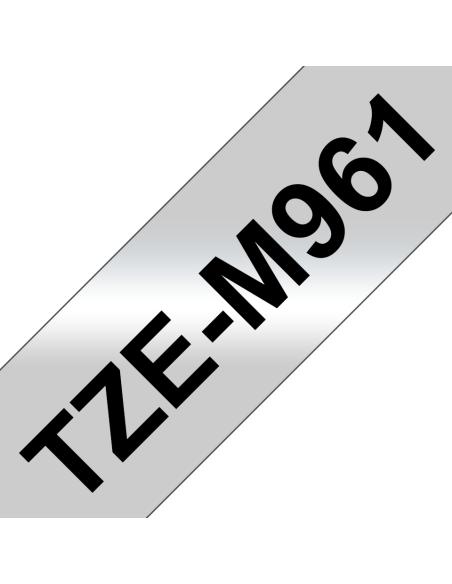 Brother - TZE-M961 - Etiquettes - Noir sur Argent Mat 36 mm - Rouleau (3,6 cm x 8 m) - métallique laminé