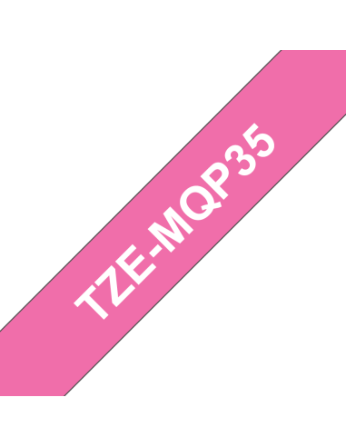 Brother - TZE-MQP35 - Etiquettes - Blanc sur Rose fuchsia - 12 mm - Rouleau (1,2 cm x 5 m)