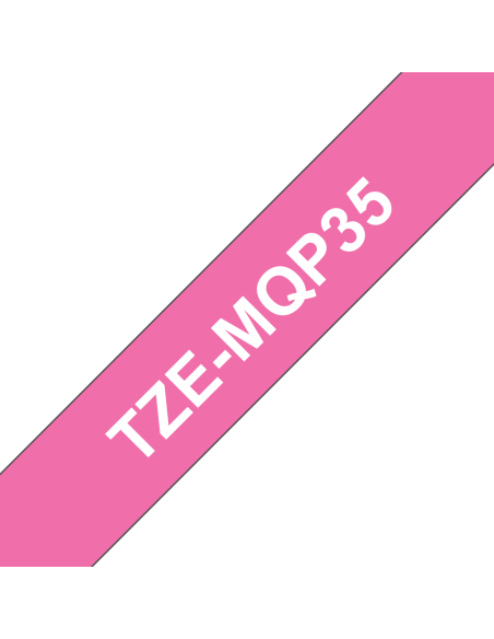 Brother - TZE-MQP35 - Etiquettes - Blanc sur Rose fuchsia - 12 mm - Rouleau (1,2 cm x 5 m)