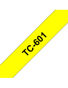 Brother - TC601 - Ruban - Noir/Jaune - 12 mm - laminé (7,7 m) 