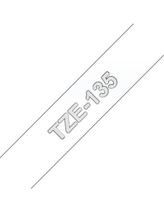 Brother - TZE-135 - Etiquettes - Blanc sur Transparent - Rouleau (12 mm x 8 m) - autocollant lamainé