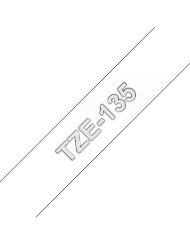 Brother - TZE-135 - Etiquettes - Blanc sur Transparent - Rouleau (12 mm x 8 m) - autocollant lamainé