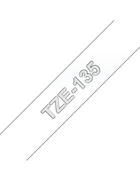 Brother - TZE-135 - Etiquettes - Blanc sur Transparent - Rouleau (12 mm x 8 m) - autocollant lamainé