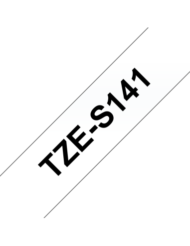Brother - TZE-S141 - Etiquettes - Noir sur Transparent - 18 mm