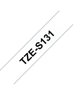 Brother - TZE-S131 - Etiquettes - Noir sur Transparent - 12 mm
