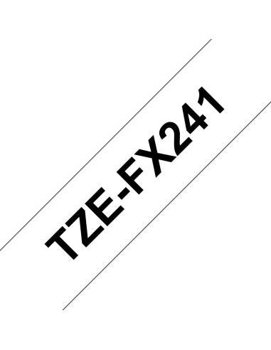 Brother - TZE-FX241 - Etiquettes - Noir sur Blanc 18 mm - Rouleau (1,8 cm x 8 m) - laminé flexi ID