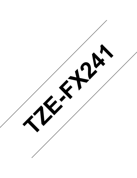 Brother - TZE-FX241 - Etiquettes - Noir sur Blanc 18 mm - Rouleau (1,8 cm x 8 m) - laminé flexi ID
