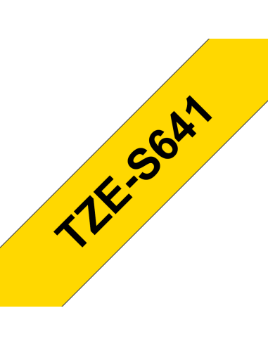 Brother - TZE-S641 - Etiquettes - Noir sur Jaune 18 mm - Rouleau (1,2 cm x 8 m) - autocollant laminé