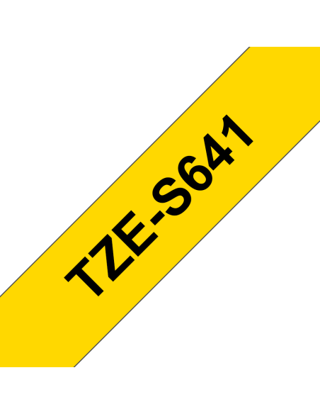 Brother - TZE-S641 - Etiquettes - Noir sur Jaune 18 mm - Rouleau (1,2 cm x 8 m) - autocollant laminé