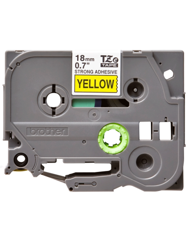 Brother - TZE-S641 - Etiquettes - Noir sur Jaune 18 mm - Rouleau (1,2 cm x 8 m) - autocollant laminé