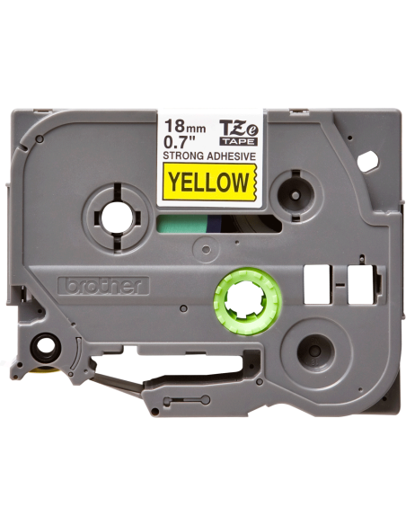 Brother - TZE-S641 - Etiquettes - Noir sur Jaune 18 mm - Rouleau (1,2 cm x 8 m) - autocollant laminé