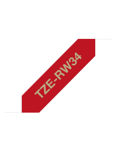 Brother - TZE-RW34 - Tape/TZERW34 12MM GOLD ON W RED RIBBON