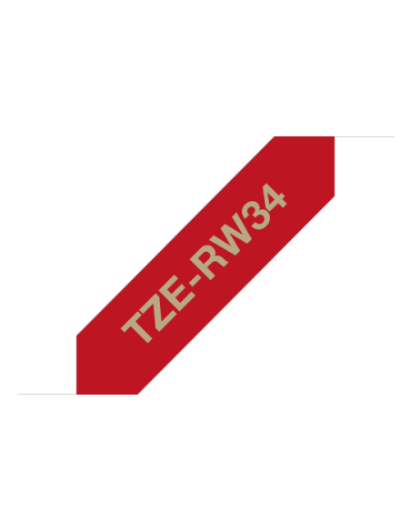 Brother - TZE-RW34 - Tape/TZERW34 12MM GOLD ON W RED RIBBON