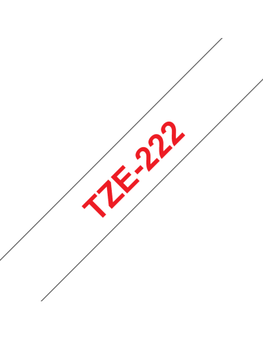 Brother - TZE-222 - Etiquettes - Rouge sur Blanc - Rouleau (9 mm x 8 m) - autocollant lamainé