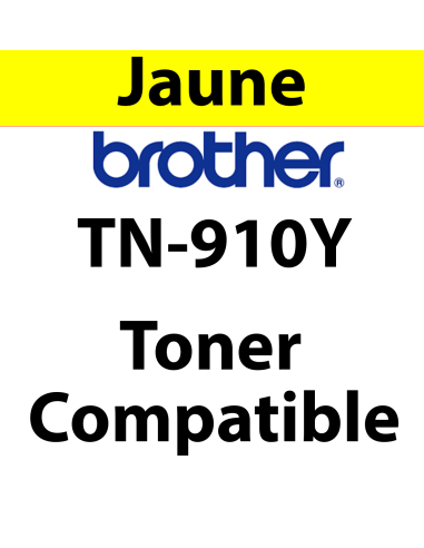 TN-910Y - Toner Maptrotter compatible Brother - jaune - 9 000 pages - Référence : RE19011408 