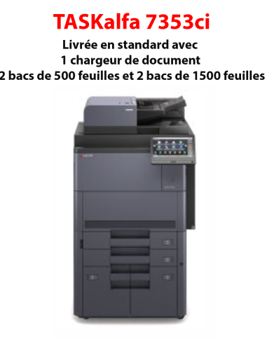 Kyocera - TASKalfa 7353ci - Multifonctions (impression, copie, scan) laser - couleur - A3, écran tactile - chargeur en option - 