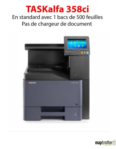 Kyocera - TASKalfa 358ci - Imprimante multifonctions (impression, copie, scan) A4, couleur, (i) écran tactile, chargeur en optio