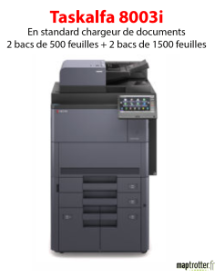 Kyocera - TASKalfa 8003i - Multifonctions (impression, copie, scan) laser - noir et blanc - A3, écran tactile - chargeur DSPF en
