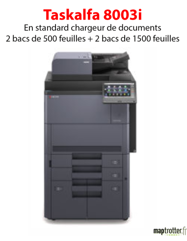 Kyocera - TASKalfa 8003i - Multifonctions (impression, copie, scan) laser - noir et blanc - A3, écran tactile - chargeur DSPF en