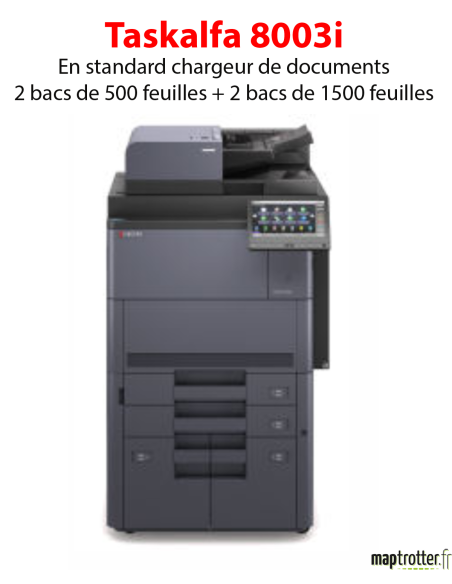 Kyocera - TASKalfa 8003i - Multifonctions (impression, copie, scan) laser - noir et blanc - A3, écran tactile - chargeur DSPF en