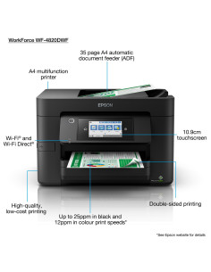 Epson - WorkForce Pro WF-4820DWF -  Multifonction (iimpression, copie, scan, fax) Jet d'encre, couleur, A4, Chargeur ADF,  recto
