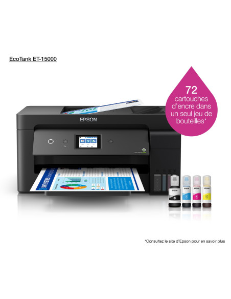 Epson - EcoTank ET-15000 - Multifonctions, impression, copie, scan, fax, couleur, jet d’encre, A4, recto verso en impression, co