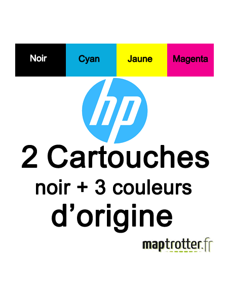 HP - N9J72AE - 301 - Pack de 1 cartouche noire + 1 cartouche 3 couleur - produit d'origine
