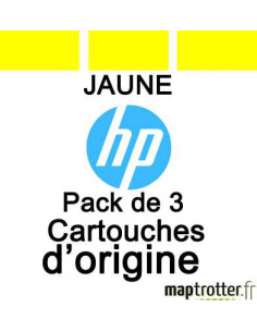 HP - C5075A - 83 - Pack de 3  Cartouches d'encre jaune - produit d'origine - 680 ml