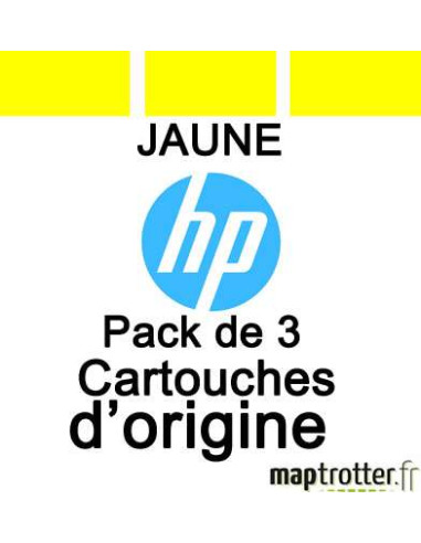 HP - C5075A - 83 - Pack de 3  Cartouches d'encre jaune - produit d'origine - 680 ml