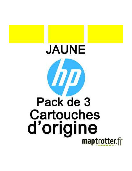 HP - C5075A - 83 - Pack de 3  Cartouches d'encre jaune - produit d'origine - 680 ml